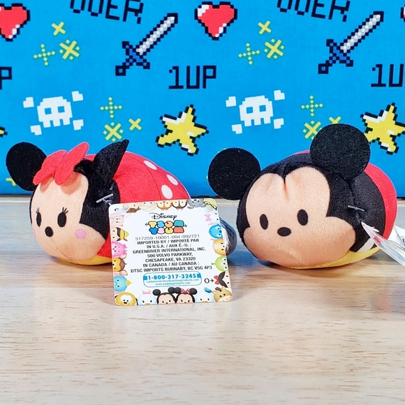 TSUM TSUM Mickey and Minnie Mouse 2.5" Collectible Disney Mini Toy Plush Set NWT - Picture 5 of 8